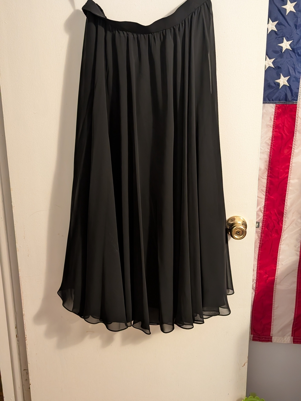 Adrianna Papell Black Chiffon Maxi Skirt